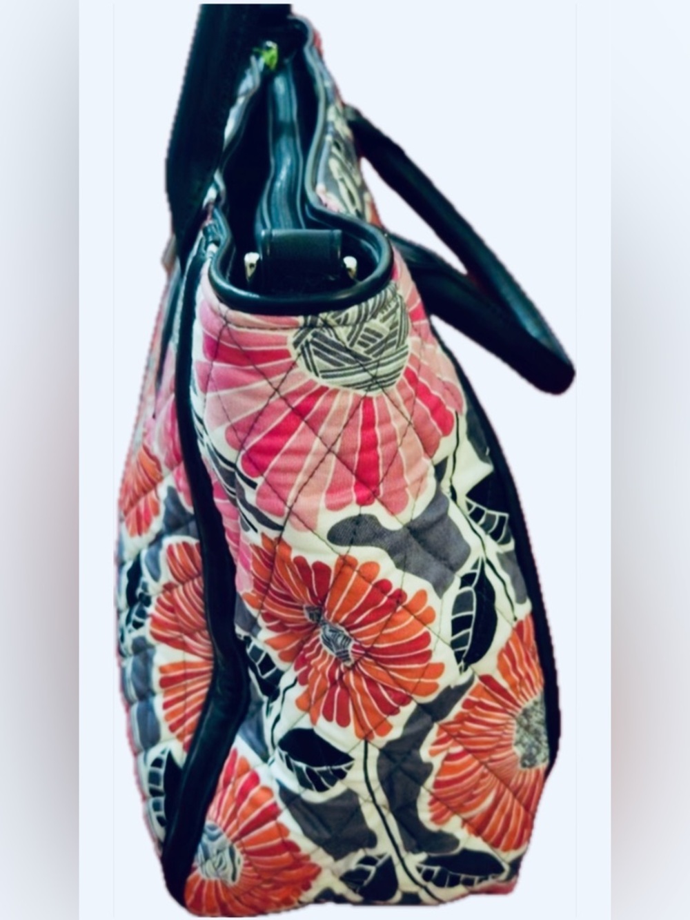 NWT!! Vera Bradley Large Trapeze Tote in Cheery Blossoms (RETIRED) BRAND NEW - Picture 6 of 11